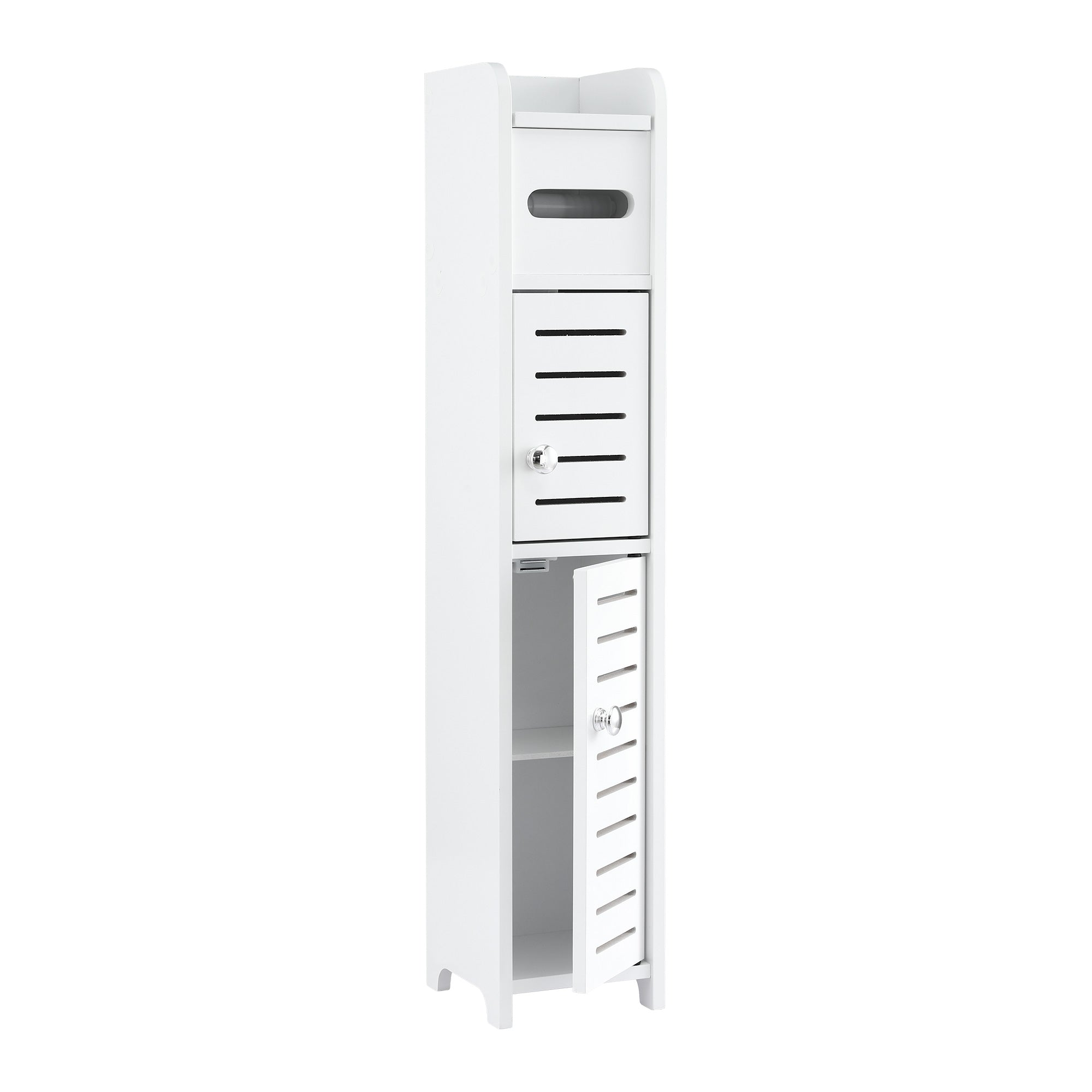 Artiss Bathroom Storage Cabinet 3-Tier Slim Toilet Paper Holder Organizer White-Furniture > Bathroom > Bathroom Cabinets, Cupboards & Storage-PEROZ Accessories