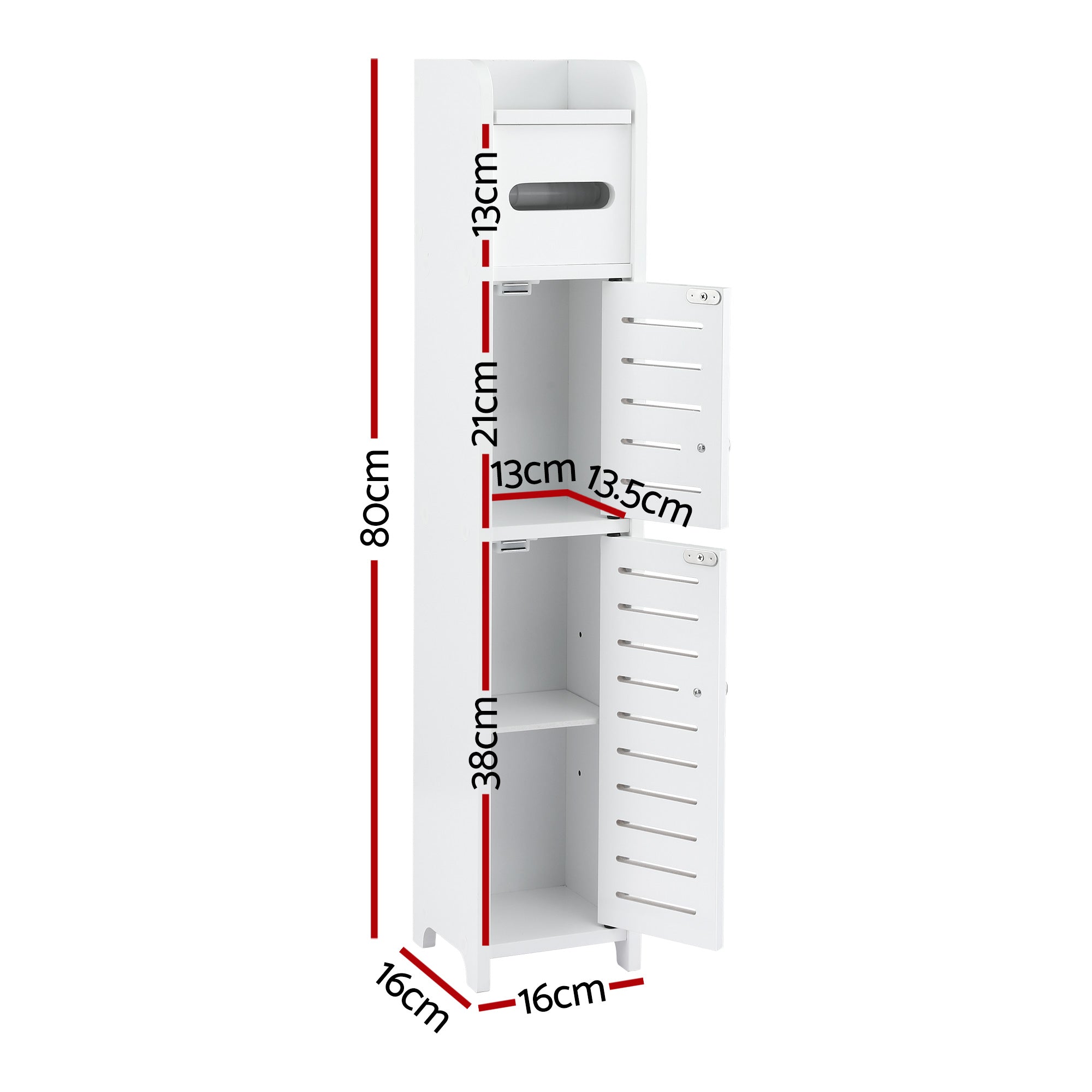 Artiss 2x Bathroom Storage Cabinet 3-Tier Toilet Paper Holder Organizer White-Furniture > Bathroom > Bathroom Cabinets, Cupboards & Storage-PEROZ Accessories