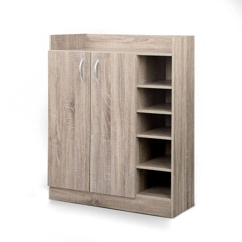 Artiss Shoe Rack Cabinet 21 Pairs Adjustable Shelves Pine Clair-Shoe Storage Cabinets-PEROZ Accessories