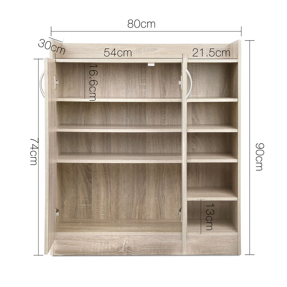 Artiss Shoe Rack Cabinet 21 Pairs Adjustable Shelves Pine Clair-Shoe Storage Cabinets-PEROZ Accessories