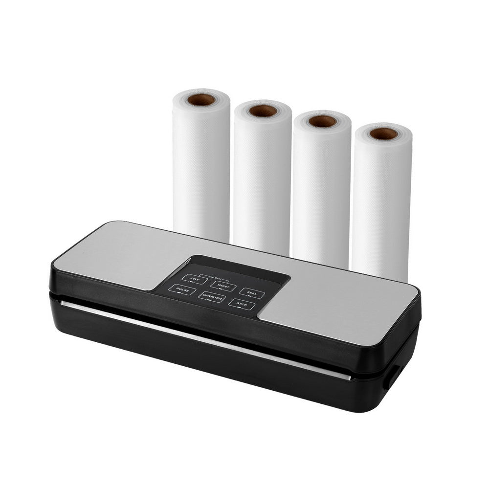 Devanti Food Vacuum Sealer Machine Auto Seal Cutter 5 Modes Storage Bags 4 Rolls-Appliances > Kitchen Appliances-PEROZ Accessories