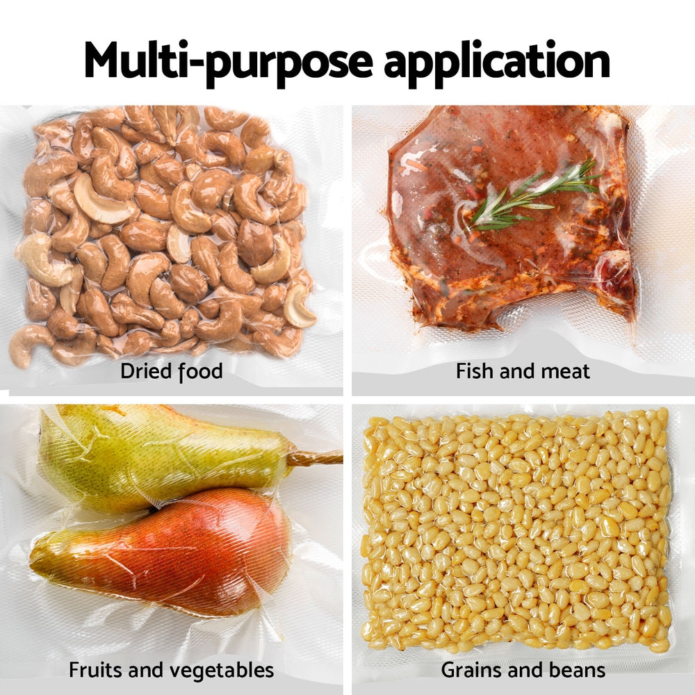 Devanti Food Vacuum Sealer Machine Auto Seal Cutter 5 Modes Storage Bags 28cm 6m 4 Rolls-Appliances > Kitchen Appliances-PEROZ Accessories