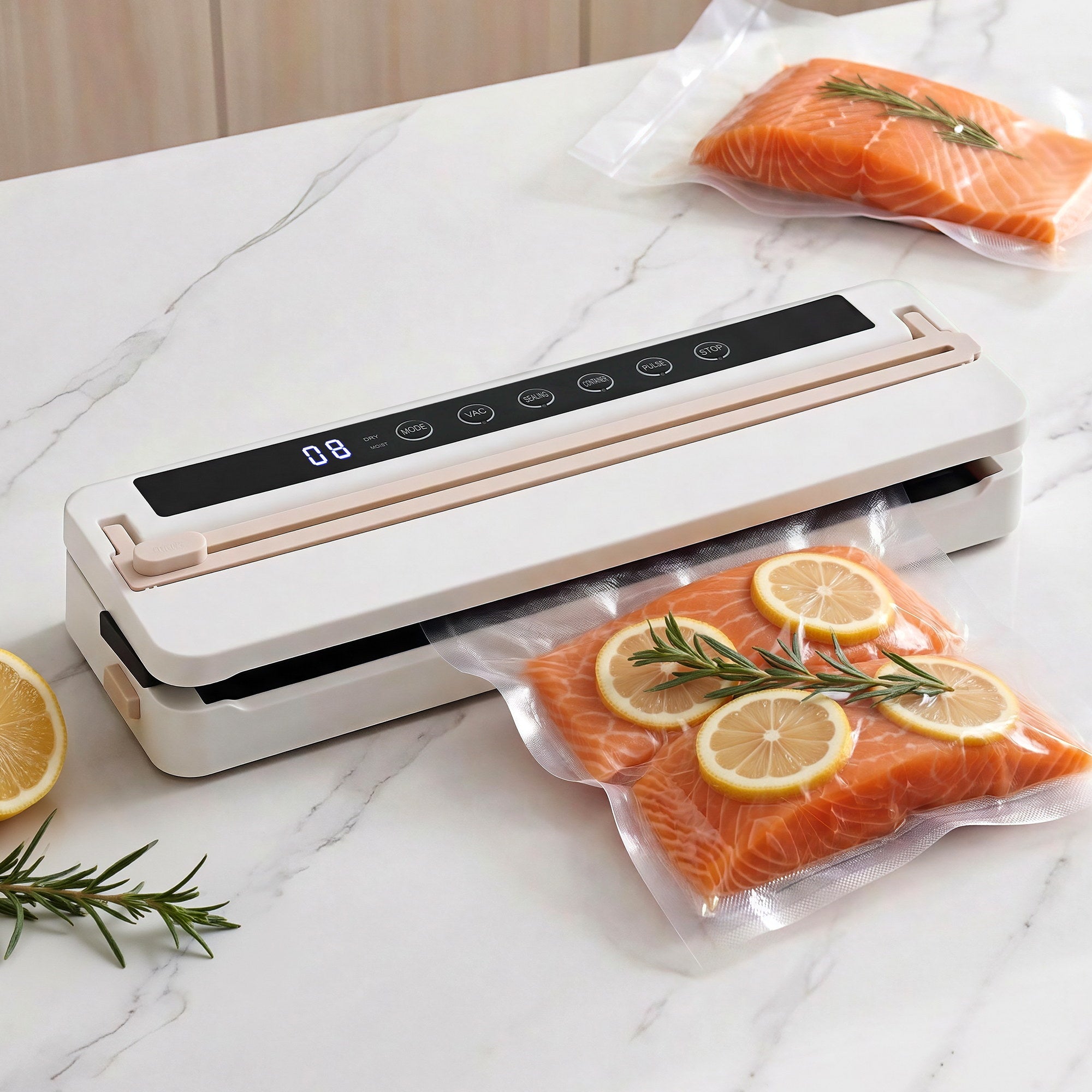 Devanti Food Vacuum Sealer Machine Fresh Storage Auto Seal Slide Cutter 6 Modes White-Home & Garden > Kitchenware > Food Storage-PEROZ Accessories