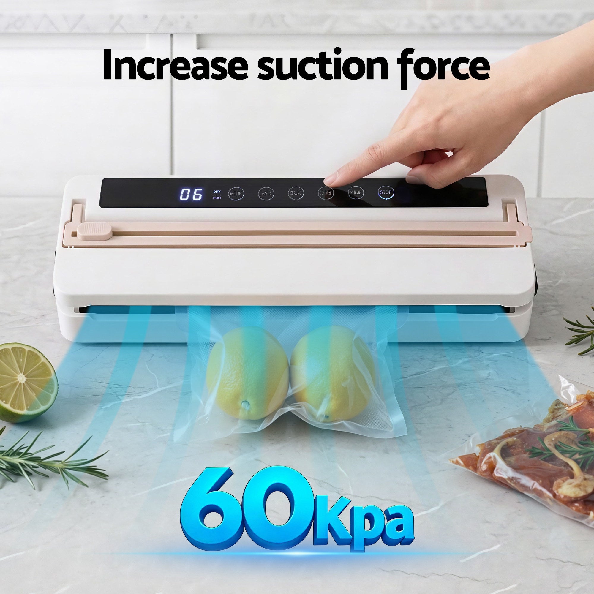 Devanti Food Vacuum Sealer Machine Fresh Storage Auto Seal Slide Cutter 6 Modes White-Home & Garden > Kitchenware > Food Storage-PEROZ Accessories