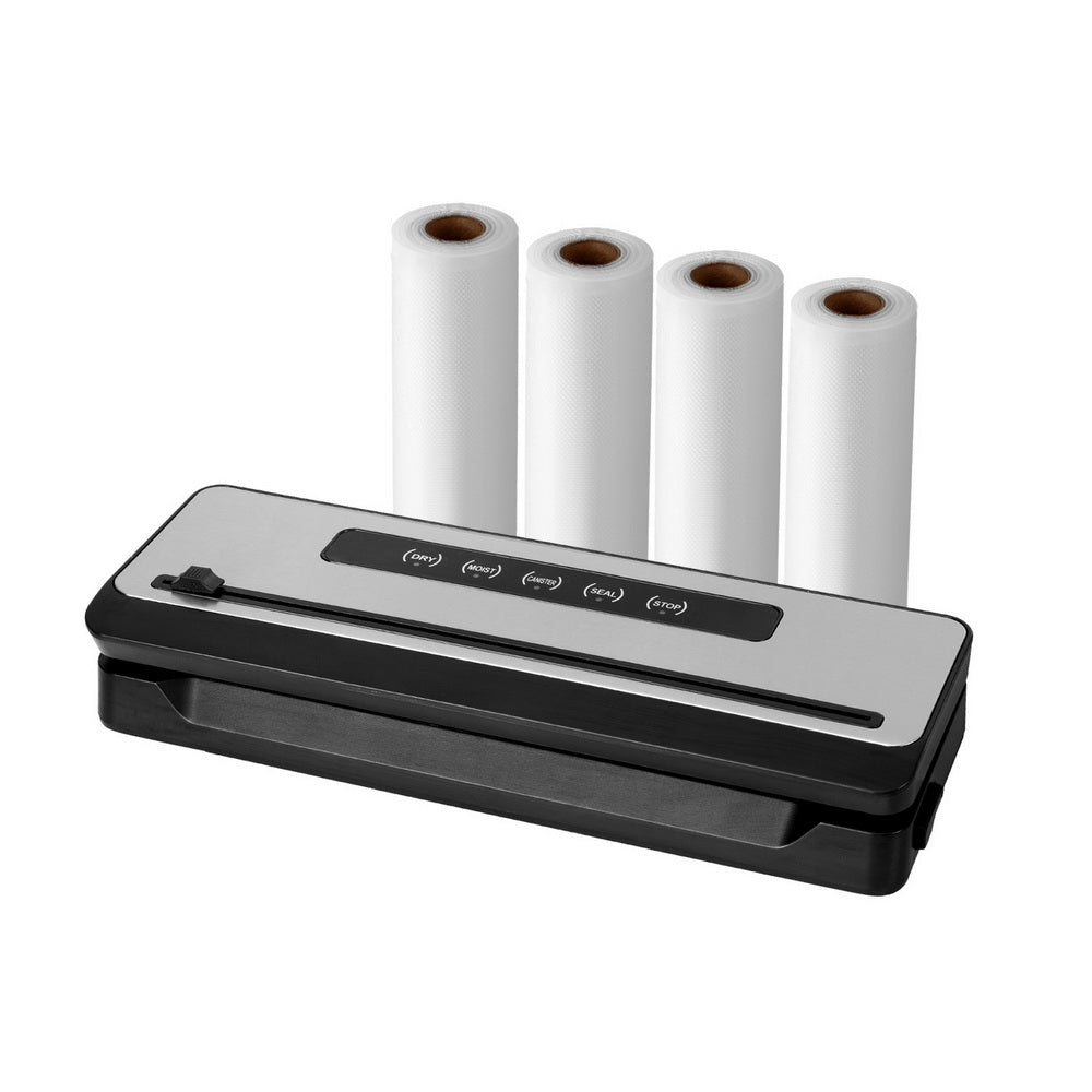 Devanti Food Vacuum Sealer Machine Sealing Cutter 5 Modes Storage Bags 4 Rolls-Appliances > Kitchen Appliances-PEROZ Accessories