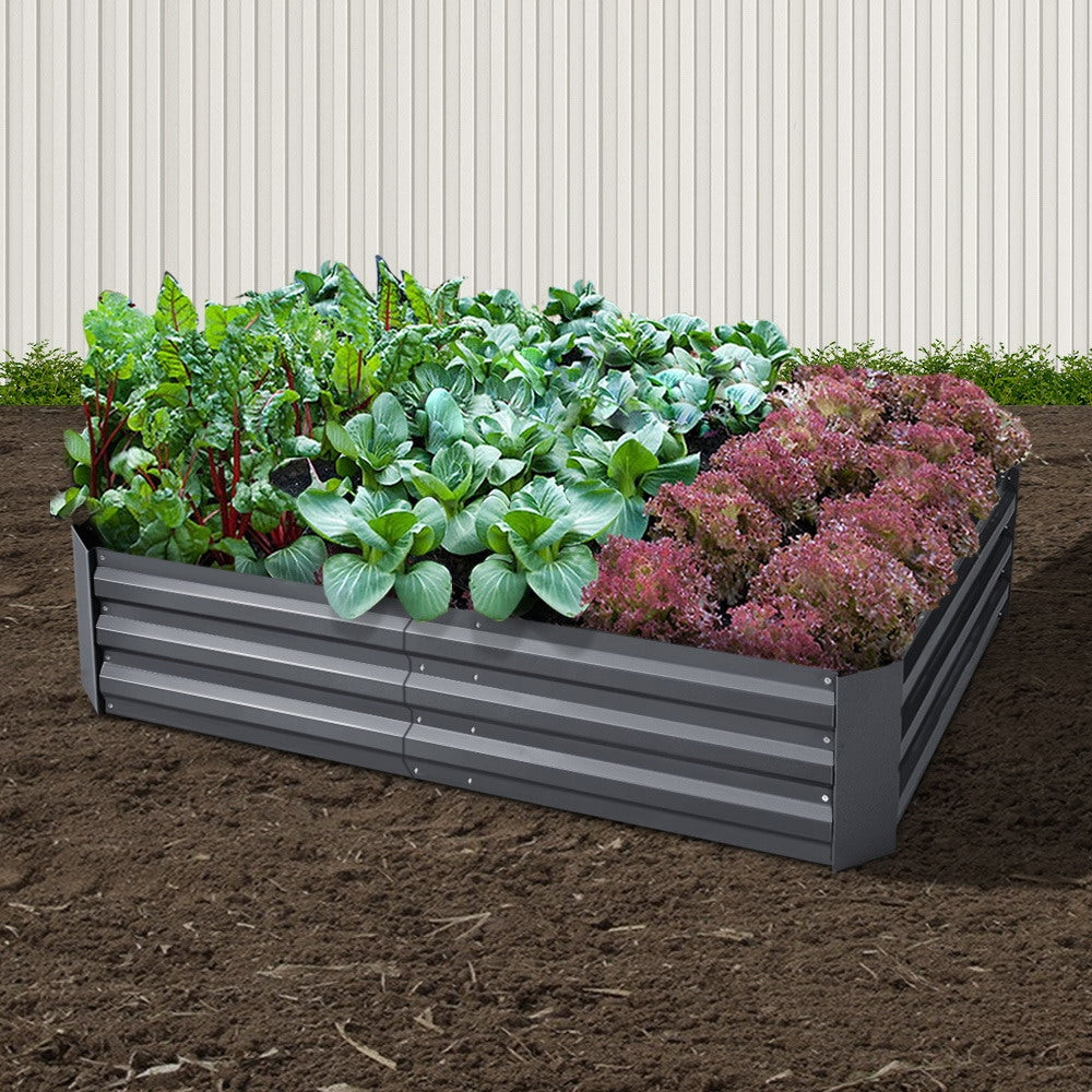 Green Fingers Garden Bed 150x90cm Planter Box Raised Container Galvanised Steel-Home & Garden > Garden Beds-PEROZ Accessories