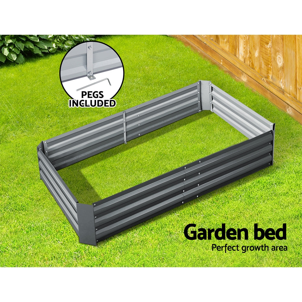 Green Fingers Garden Bed 150x90cm Planter Box Raised Container Galvanised Steel-Home & Garden > Garden Beds-PEROZ Accessories