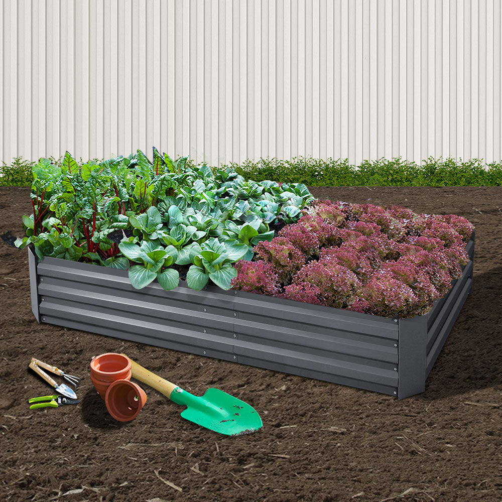 Green Fingers Garden Bed 180x90cm Planter Box Raised Container Galvanised Steel-Home & Garden > Garden Beds-PEROZ Accessories