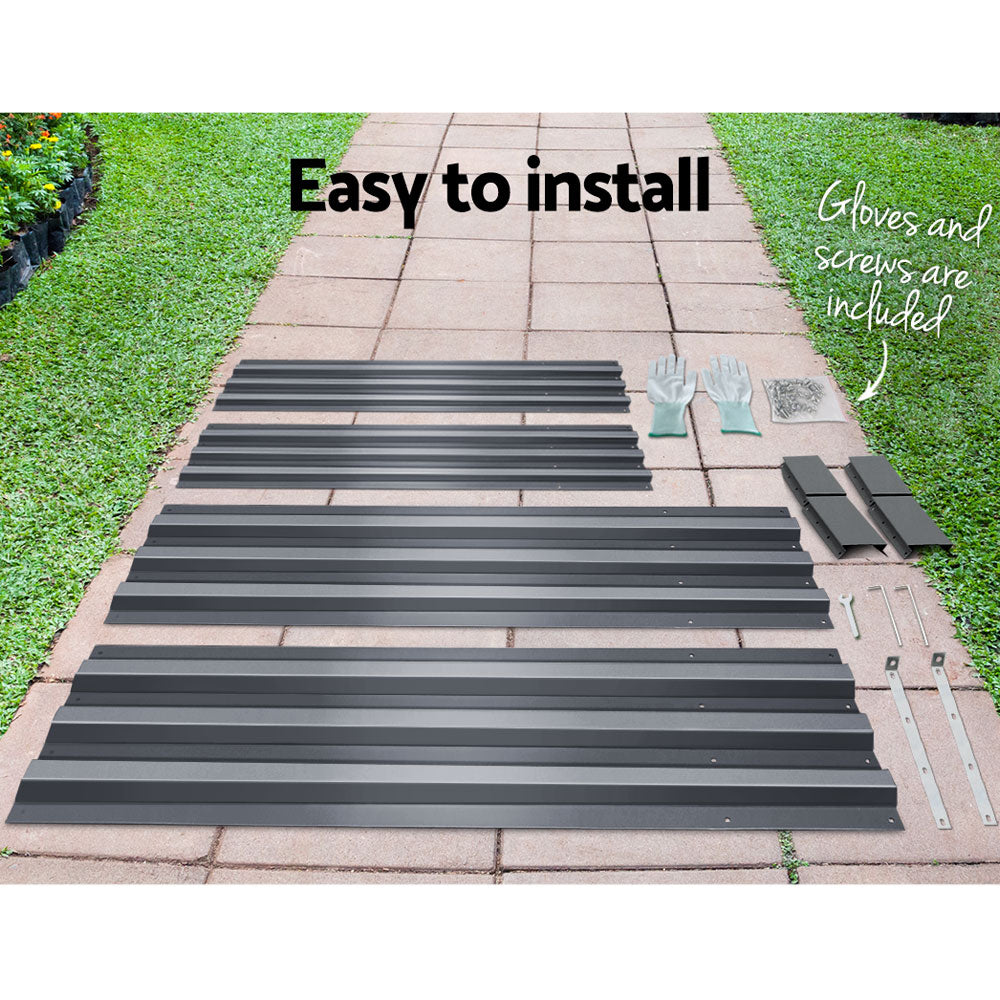 Green Fingers Garden Bed 180x90cm Planter Box Raised Container Galvanised Steel-Home & Garden > Garden Beds-PEROZ Accessories