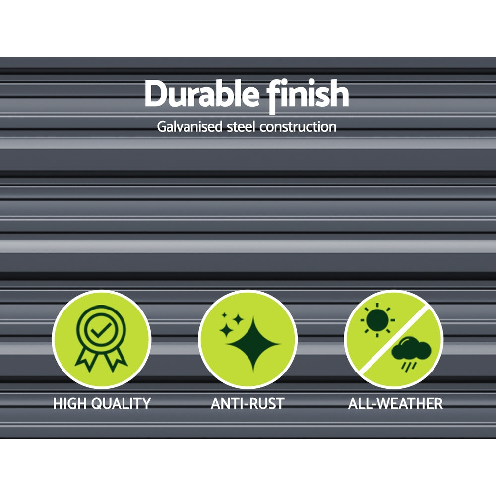 Green Fingers Garden Bed 240x80x77cm Planter Box Raised Container Galvanised Herb-Home & Garden > Garden Beds-PEROZ Accessories