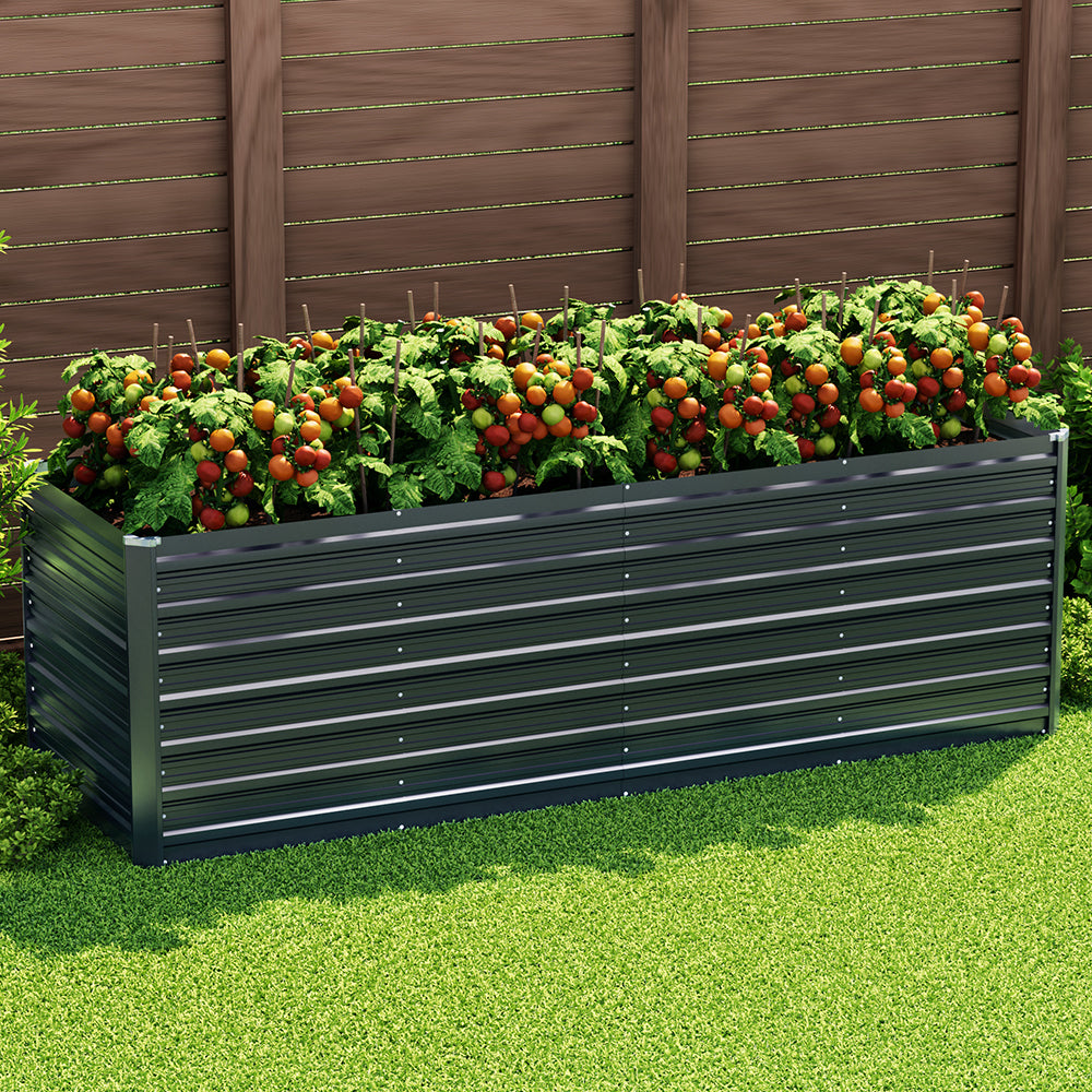 Green Fingers Garden Bed 240x80x77cm Planter Box Raised Container Galvanised Herb-Home & Garden > Garden Beds-PEROZ Accessories