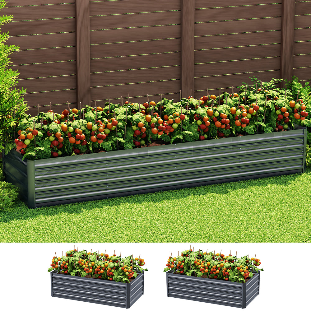 Green Fingers Garden Bed 240X80X45cm Planter Box Raised Container Galvanised Herb-Home & Garden > Garden Beds-PEROZ Accessories