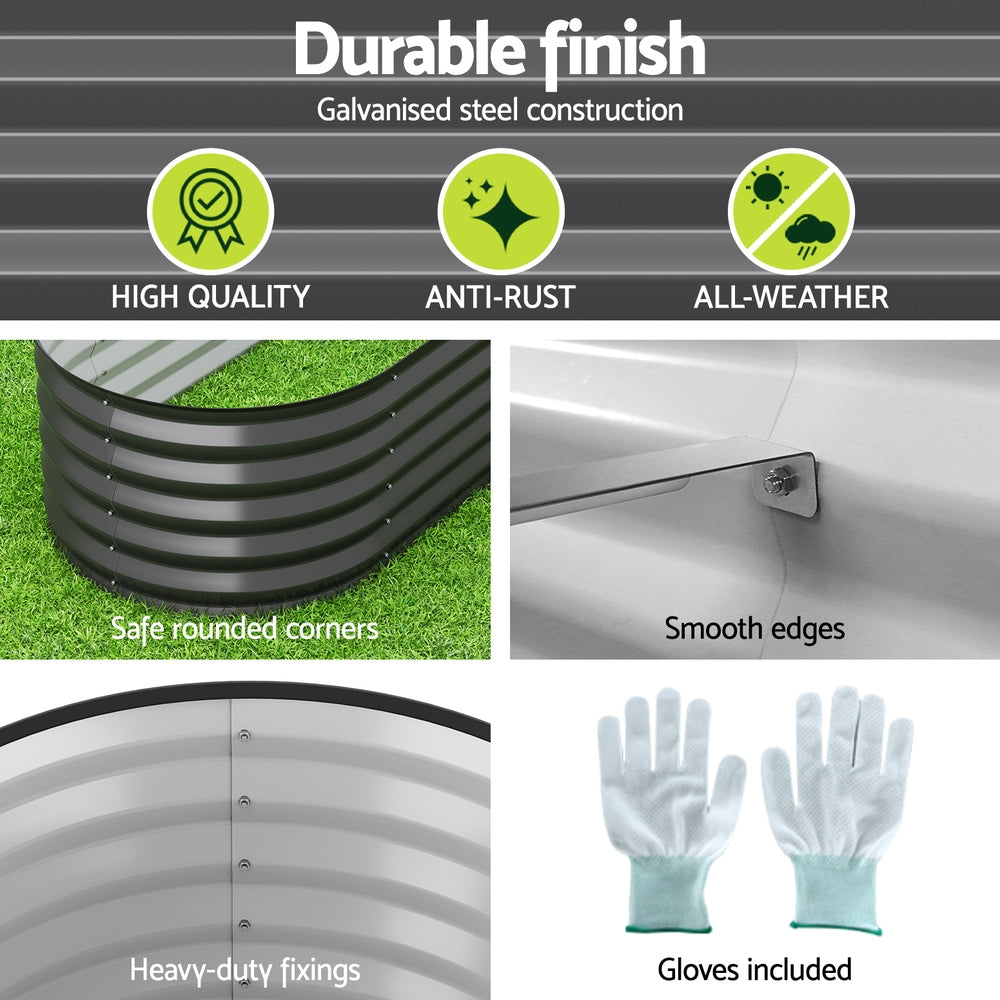 Green Fingers Garden Bed 9 In 1 Modular Planter Box 40CM height-Home & Garden > Garden Beds > Garden Beds & Planters-PEROZ Accessories