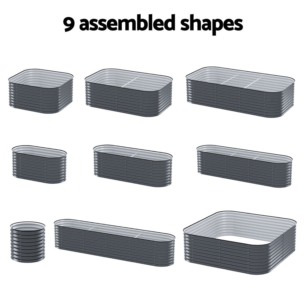 Green Fingers Garden Bed 9 In 1 Modular Planter Box 56CM height-Home & Garden > Garden Beds > Garden Beds & Planters-PEROZ Accessories