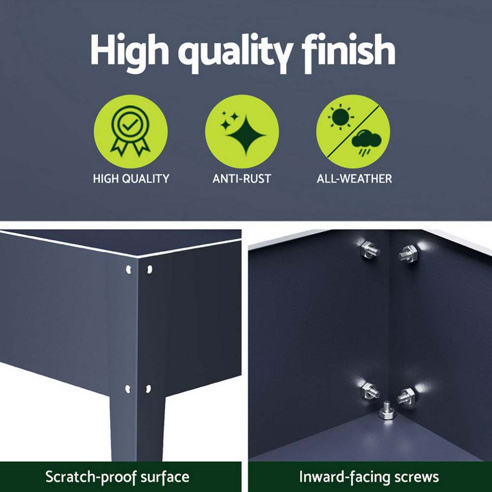 Green Fingers Raised Garden Bed x2 Elevated 100X40X80cm Planter Box Raised Container Herb-Home & Garden > Garden Beds > Garden Beds & Planters-PEROZ Accessories