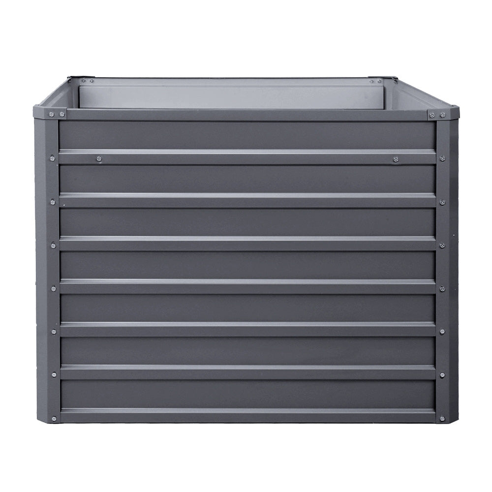 Green Fingers 2x Garden Bed 100x100x77cm Planter Box Raised Container Galvanised-Home & Garden > Garden Beds-PEROZ Accessories