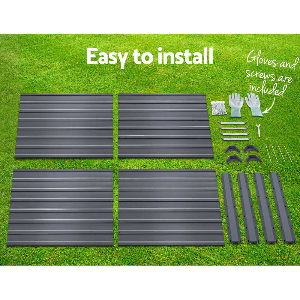 Green Fingers 2x Garden Bed 100x100x77cm Planter Box Raised Container Galvanised-Home & Garden > Garden Beds-PEROZ Accessories