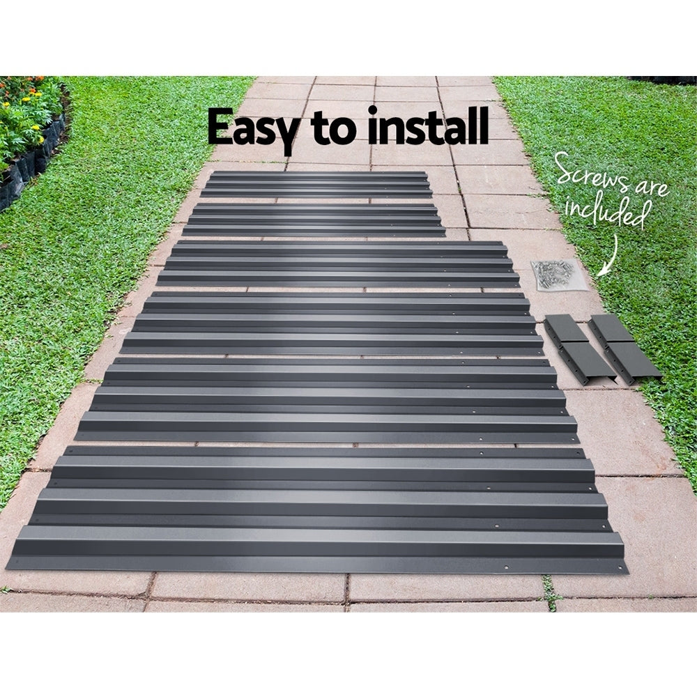 Green Fingers 2x Garden Bed 120x90cm Planter Box Raised Container Galvanised Herb-Home & Garden > Garden Beds-PEROZ Accessories