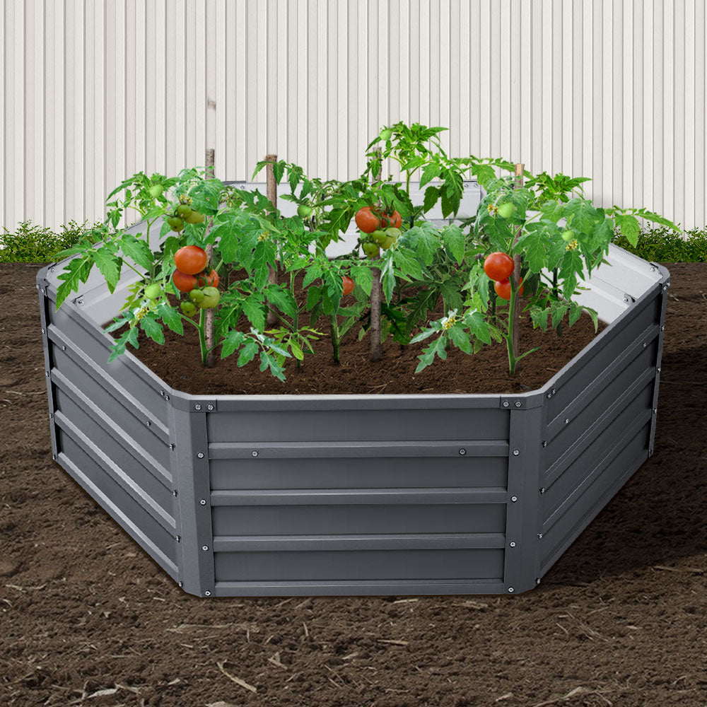 Green Fingers 2x Garden Bed 130x130x46cm Planter Box Raised Container Galvanised-Home & Garden > Garden Beds-PEROZ Accessories