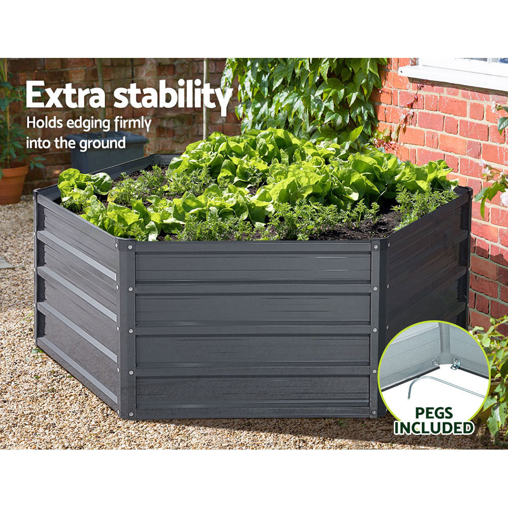 Green Fingers 2x Garden Bed 130x130x46cm Planter Box Raised Container Galvanised-Home & Garden > Garden Beds-PEROZ Accessories