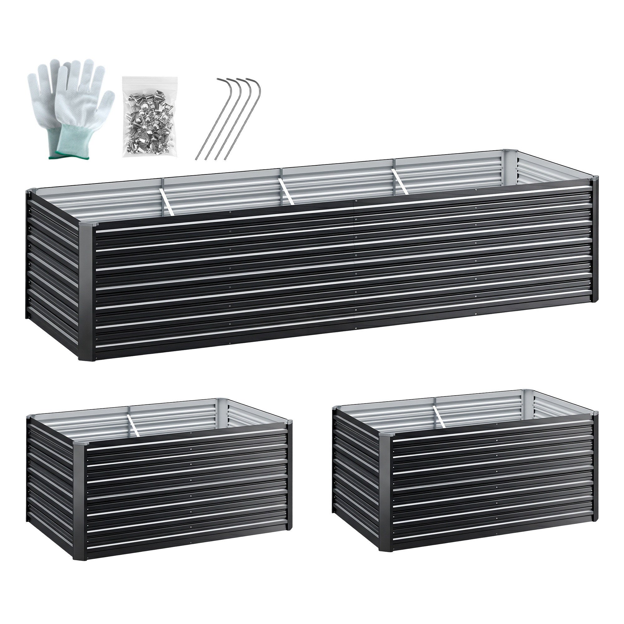 Green Fingers Garden Bed 320x80x77cm Planter Box Raised Container Galvanised Herb-Home & Garden > Garden Beds-PEROZ Accessories