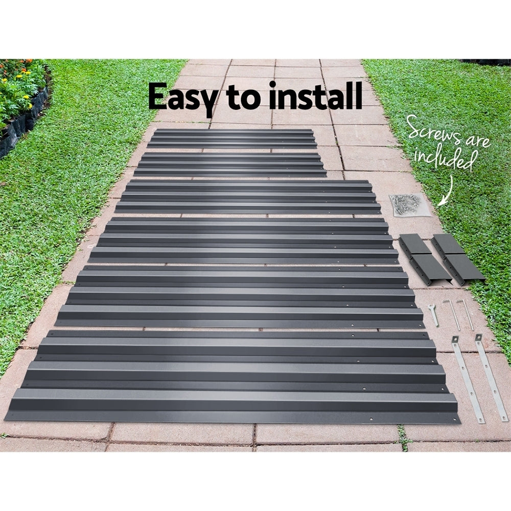 Green Fingers 2x Garden Bed 210x90cm Planter Box Raised Container Galvanised Herb-Home & Garden > Garden Beds-PEROZ Accessories