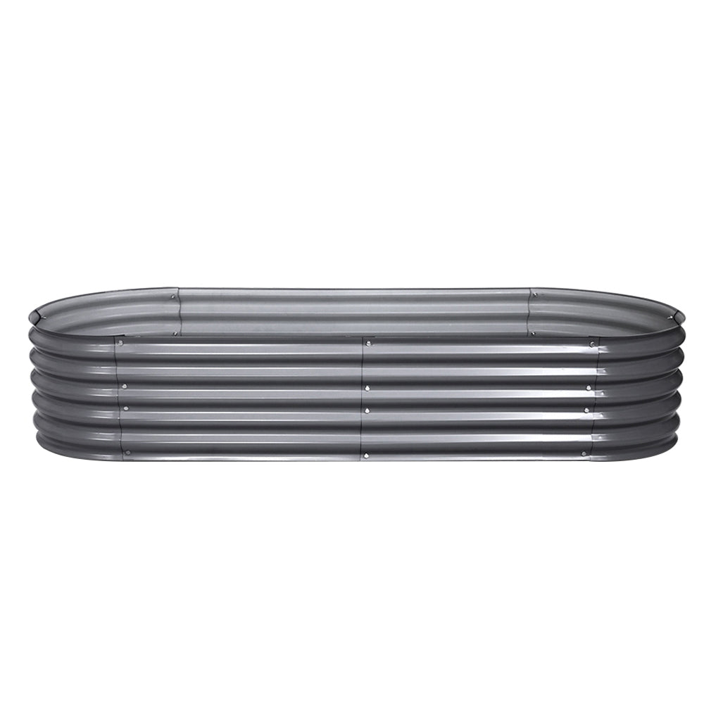 2x Green Fingers Raised Garden Bed 160X80X42cm Oval Planter Box Raised Container Galvanised-Home & Garden > Garden Beds > Garden Beds & Planters-PEROZ Accessories