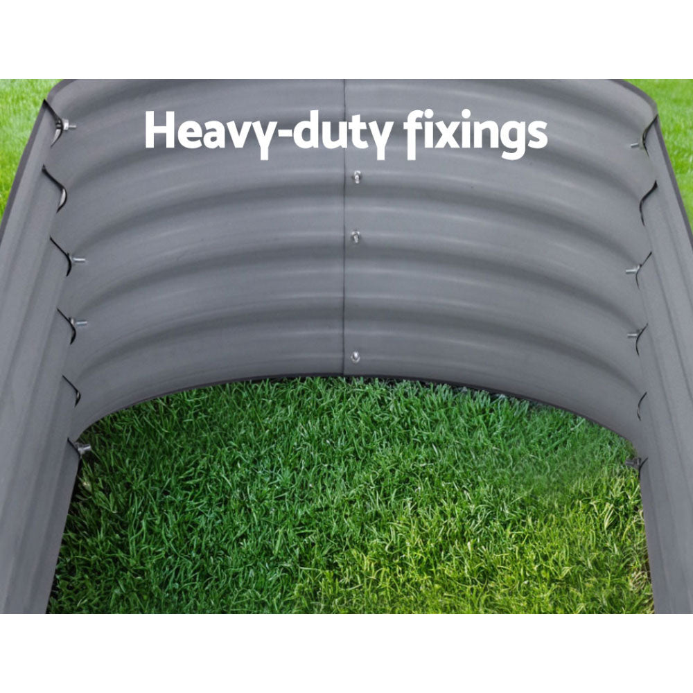 2x Green Fingers Raised Garden Bed 160X80X42cm Oval Planter Box Raised Container Galvanised-Home & Garden > Garden Beds > Garden Beds & Planters-PEROZ Accessories