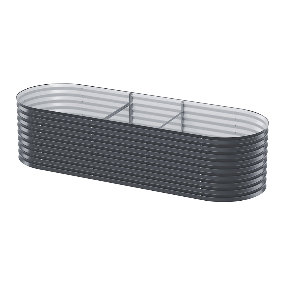 Green Fingers Garden Bed 240X80X56cm Oval Planter Box-Home & Garden > Greenhouses > Greenhouses & Accessories-PEROZ Accessories