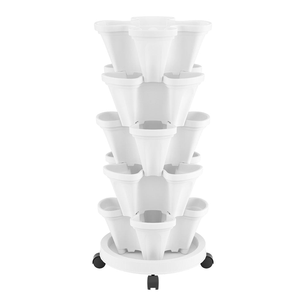 Green Fingers Garden Bed 5 Tier Vertical Garden Strawberry Stackable Planters Herbs Petunias-Home & Garden > Garden Beds > Grow Bags-PEROZ Accessories