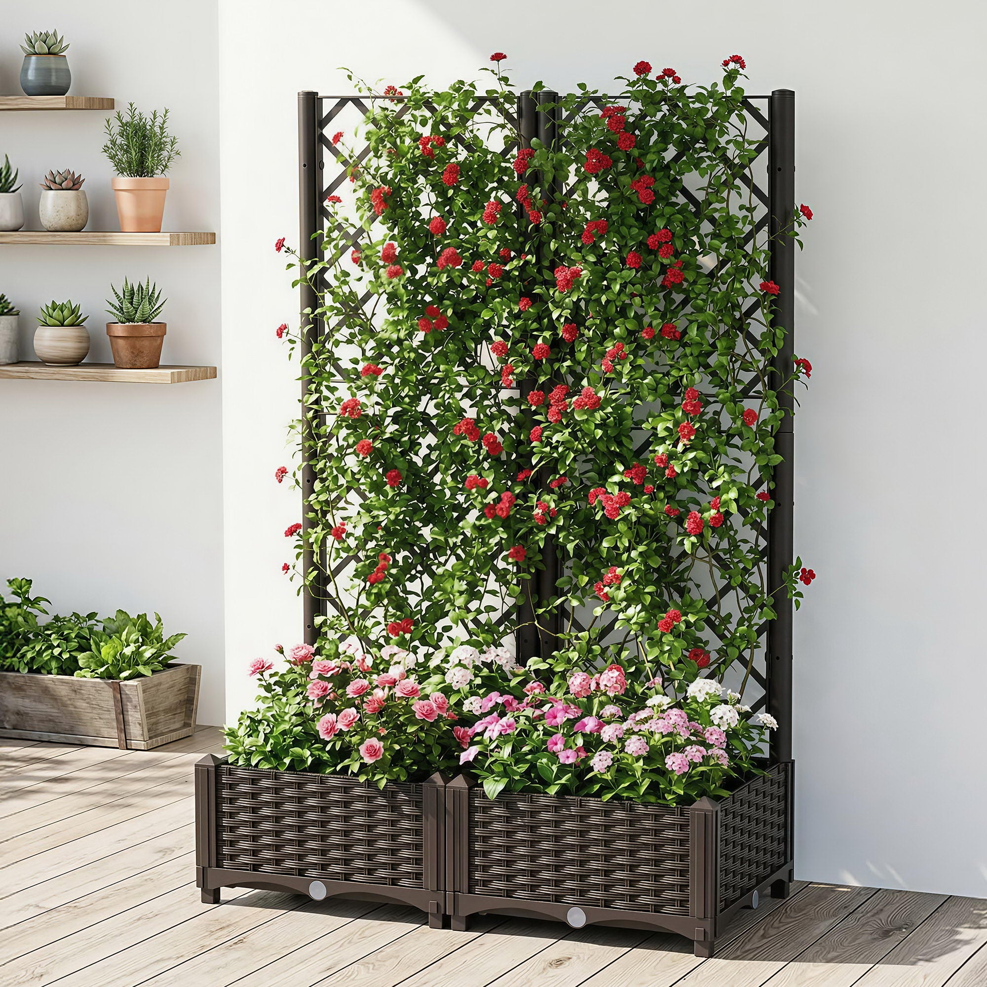 Green Fingers Raised Garden Bed Vertical Planter Self Watering Large Elevated Veggie Box 80x40x122cm-Home & Garden > Garden Beds > Garden Beds & Planters-PEROZ Accessories