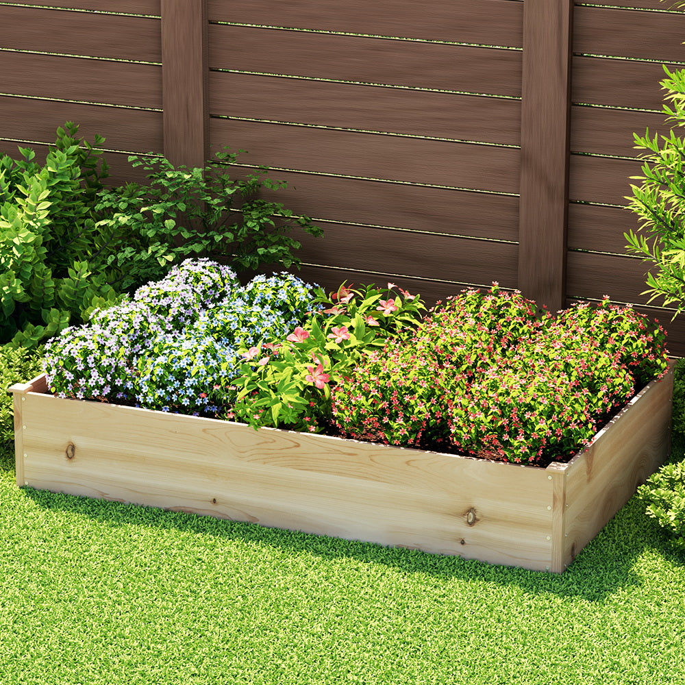 Green Fingers Garden Bed 150x90x30cm Wooden Planter Box Raised Container Growing-Home & Garden > Garden Beds > Garden Beds & Planters-PEROZ Accessories