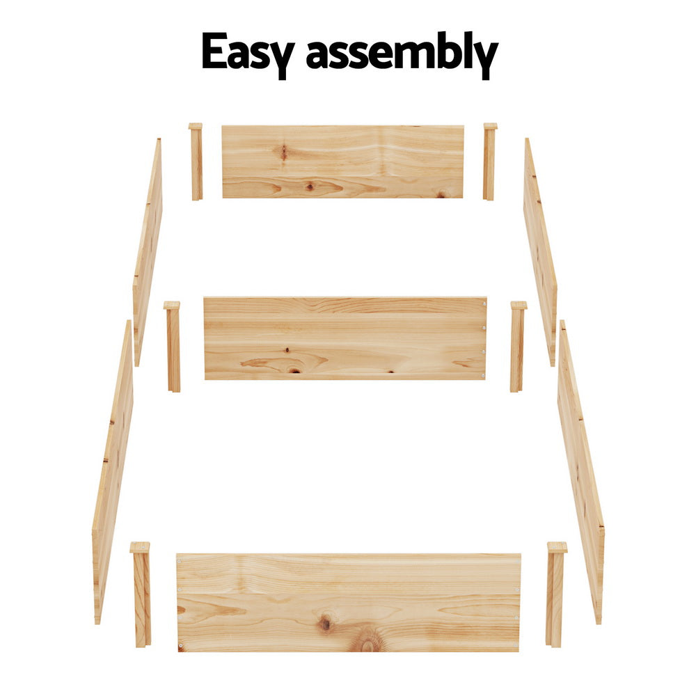 Green Fingers Garden Bed 150x90x30cm Wooden Planter Box Raised Container Growing-Home & Garden > Garden Beds > Garden Beds & Planters-PEROZ Accessories