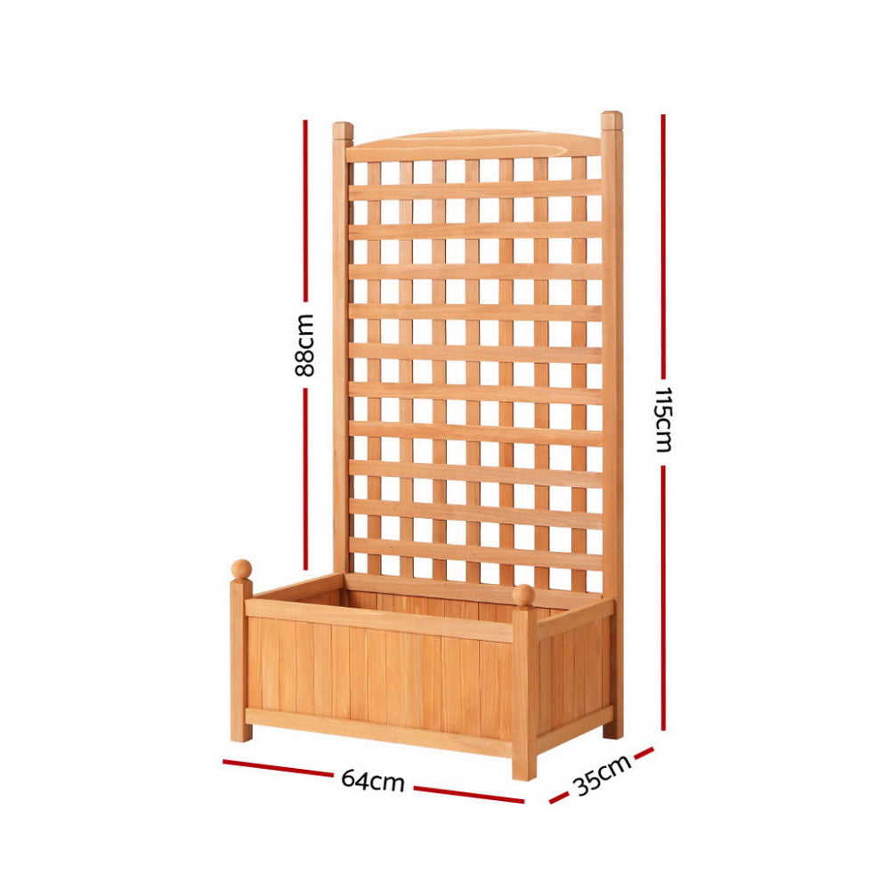Green Fingers 2X Garden Bed Wooden 64x35x115cm Planter Raised Box Container Trellis-Home & Garden > Garden Beds > Garden Beds & Planters-PEROZ Accessories