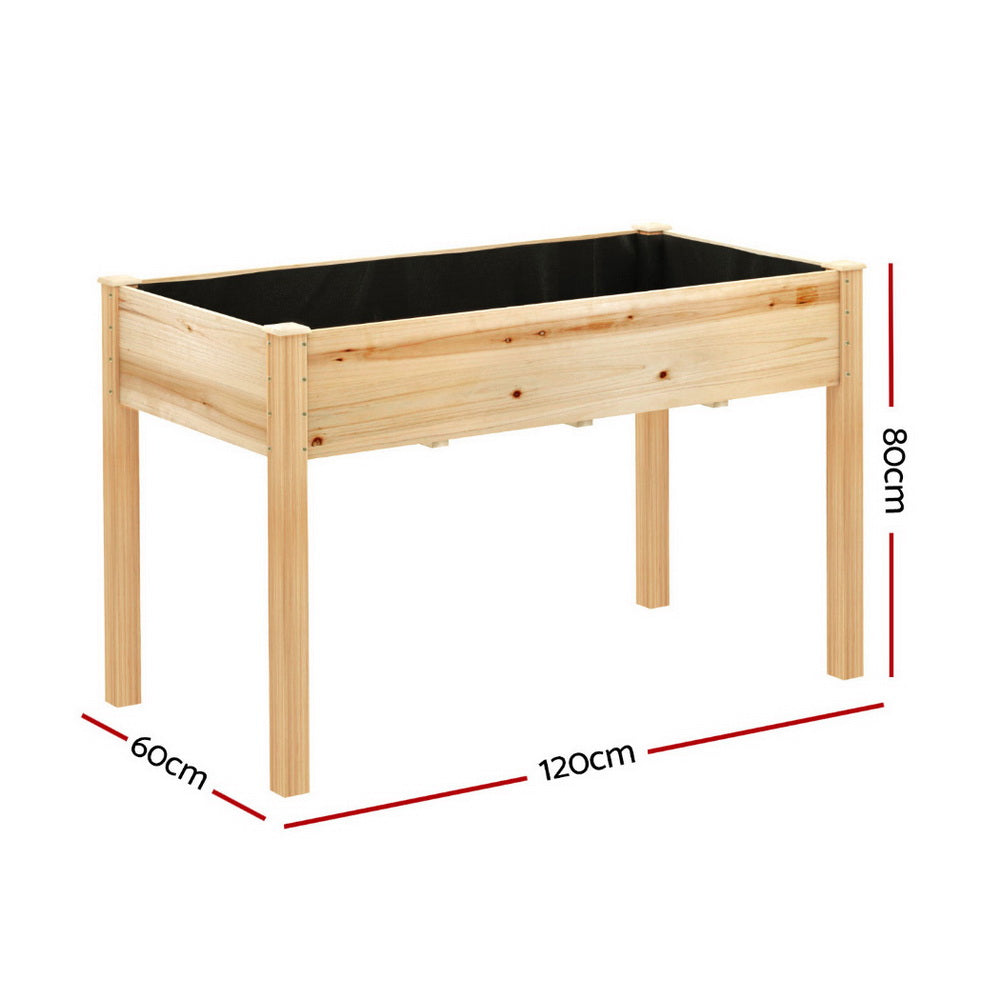 Green Fingers Raised Garden Bed 2x Elevated 120x60x80cm Wooden Planter Box Container-Home & Garden > Garden Beds > Garden Beds & Planters-PEROZ Accessories