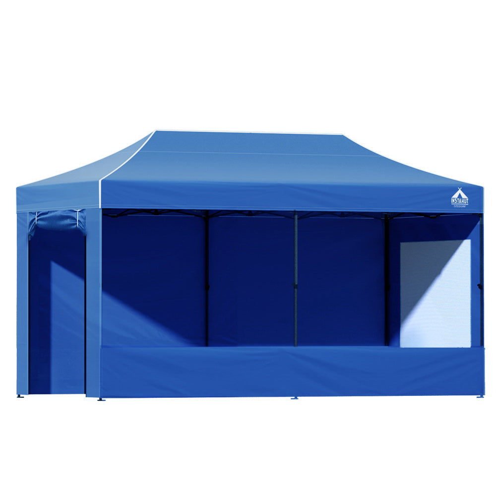 Instahut Gazebo 3x6 Pop Up Marquee Folding Tent Wedding Gazebos Camping Outdoor Shade Canopy Blue-Home & Garden > Shading-PEROZ Accessories