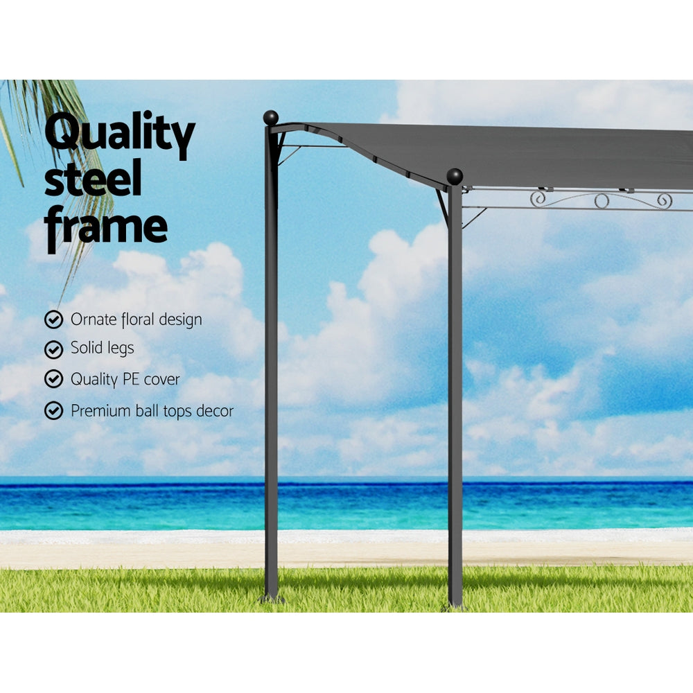 Instahut Gazebo Marquee 3m Outdoor Event Wedding Tent Camping Party Shade Iron Art Canopy Grey-Home & Garden > Shading-PEROZ Accessories