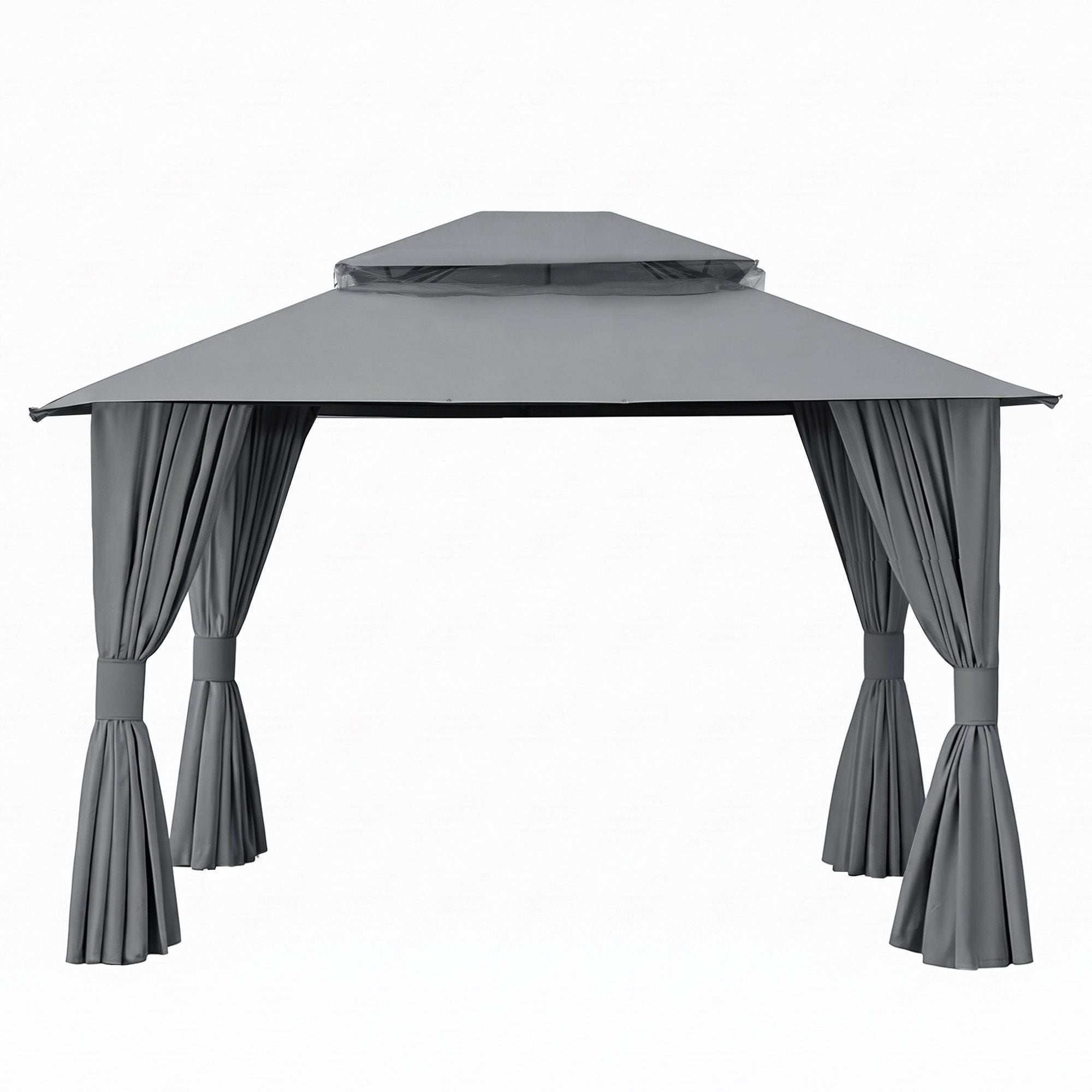 Instahut Gazebo 3x3m Canopy Outdoor Steel Frame Patio Tent Curtains Marquee Grey