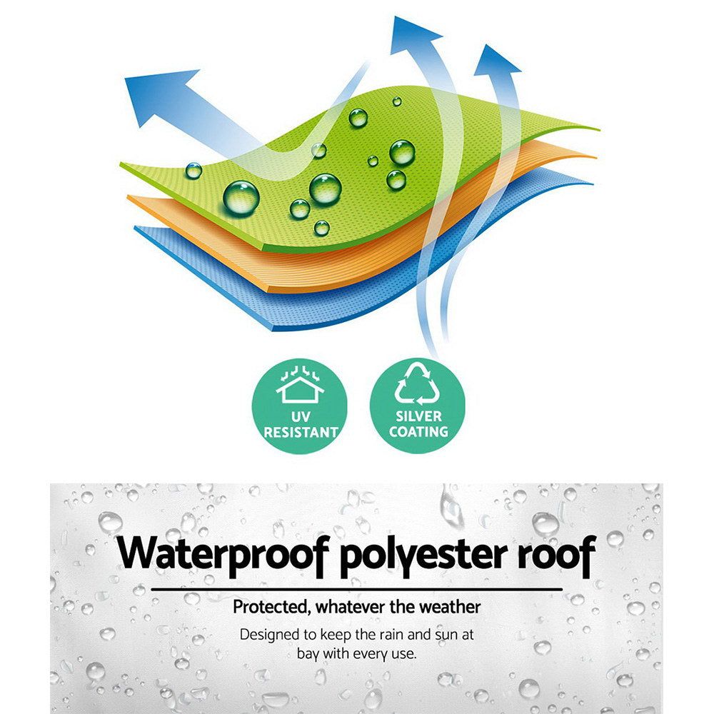 Instahut Gazebo Pop Up Marquee 3x3m Wedding Party Outdoor Camping Tent Canopy Shade Mesh Wall Grey-Home & Garden > Shading-PEROZ Accessories