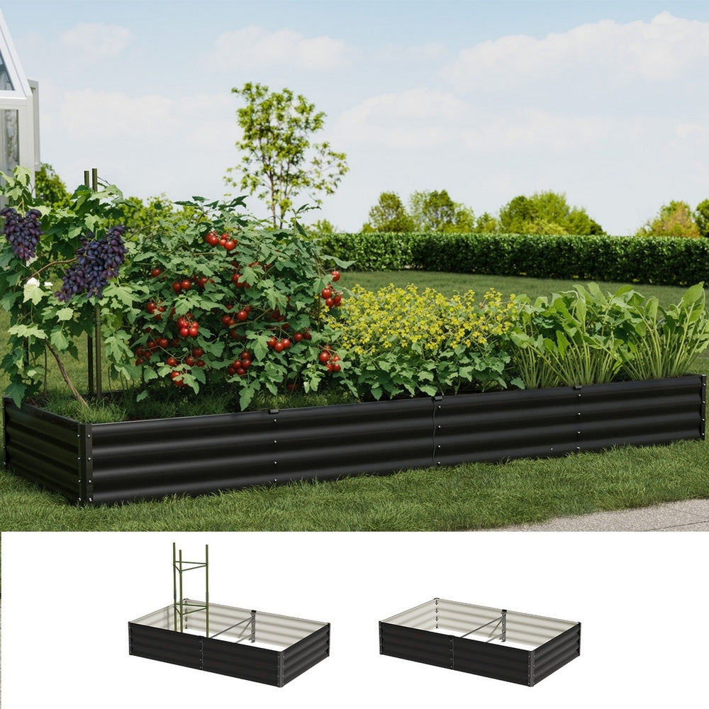 Livsip Garden Bed 290x90x30cm Planter Stand Box Galvanise-Garden Bed-PEROZ Accessories