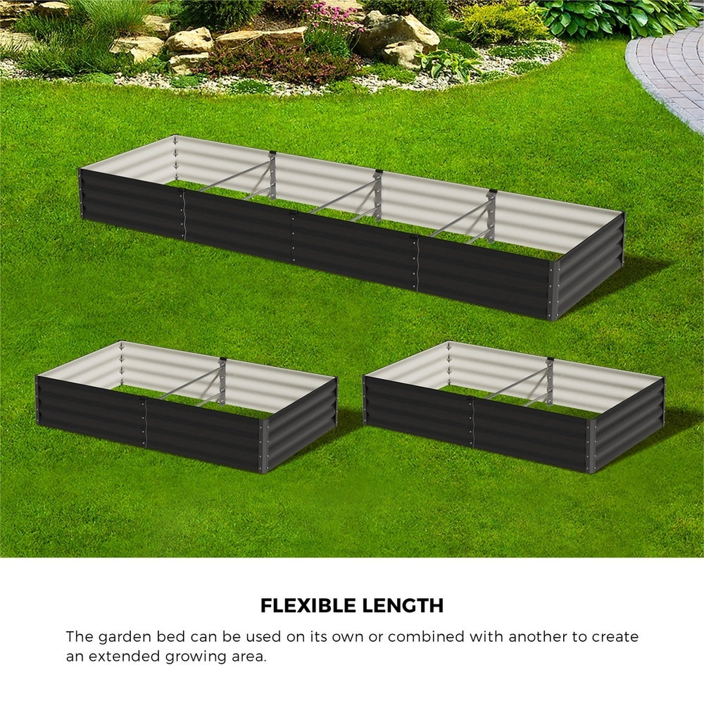 Livsip Garden Bed 290x90x30cm Planter Stand Box Galvanise-Garden Bed-PEROZ Accessories