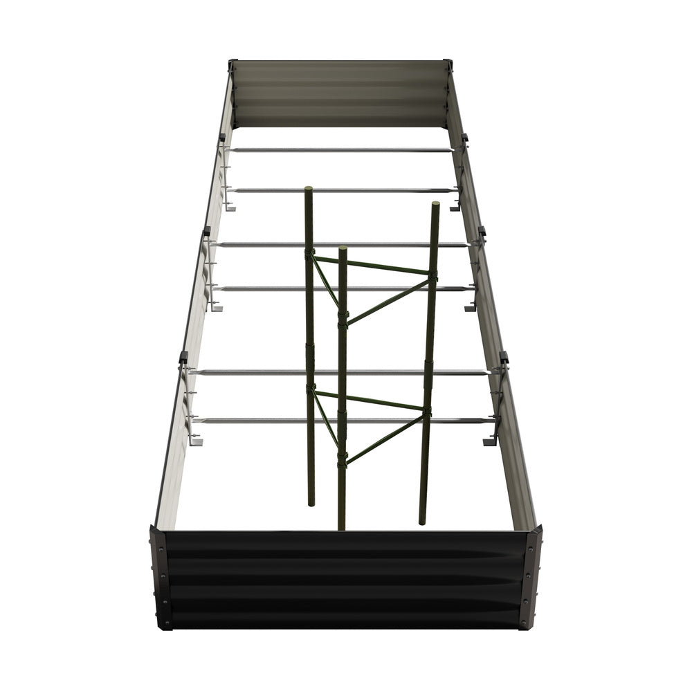 Livsip 2x Garden Bed 290x90x30cm Planter Stand Box Galvanise-Garden Bed-PEROZ Accessories