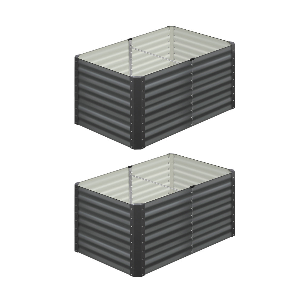 Livsip 120 x 80 x 73cm Garden Bed Galvanised Steel Raised Garden Bed 4pcs-Garden Beds-PEROZ Accessories