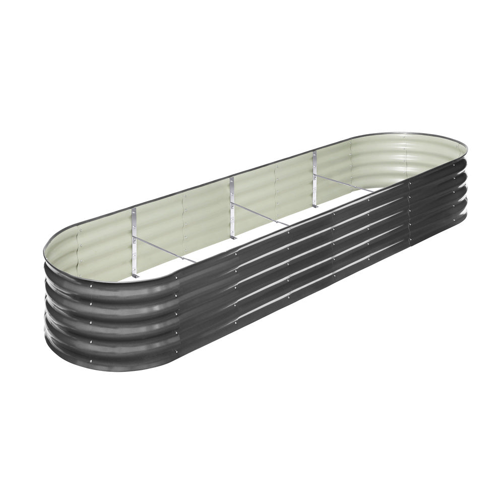 Livsip 2X Garden Bed Galvanised Raised Garden Bed 320X80X42CM-Garden Beds-PEROZ Accessories