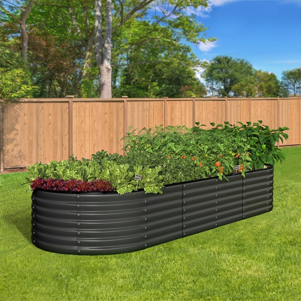 Livsip Raised Garden Bed 240cmX80cmX56cm Galvanised Steel Garden Bed 2pcs-Garden Beds-PEROZ Accessories