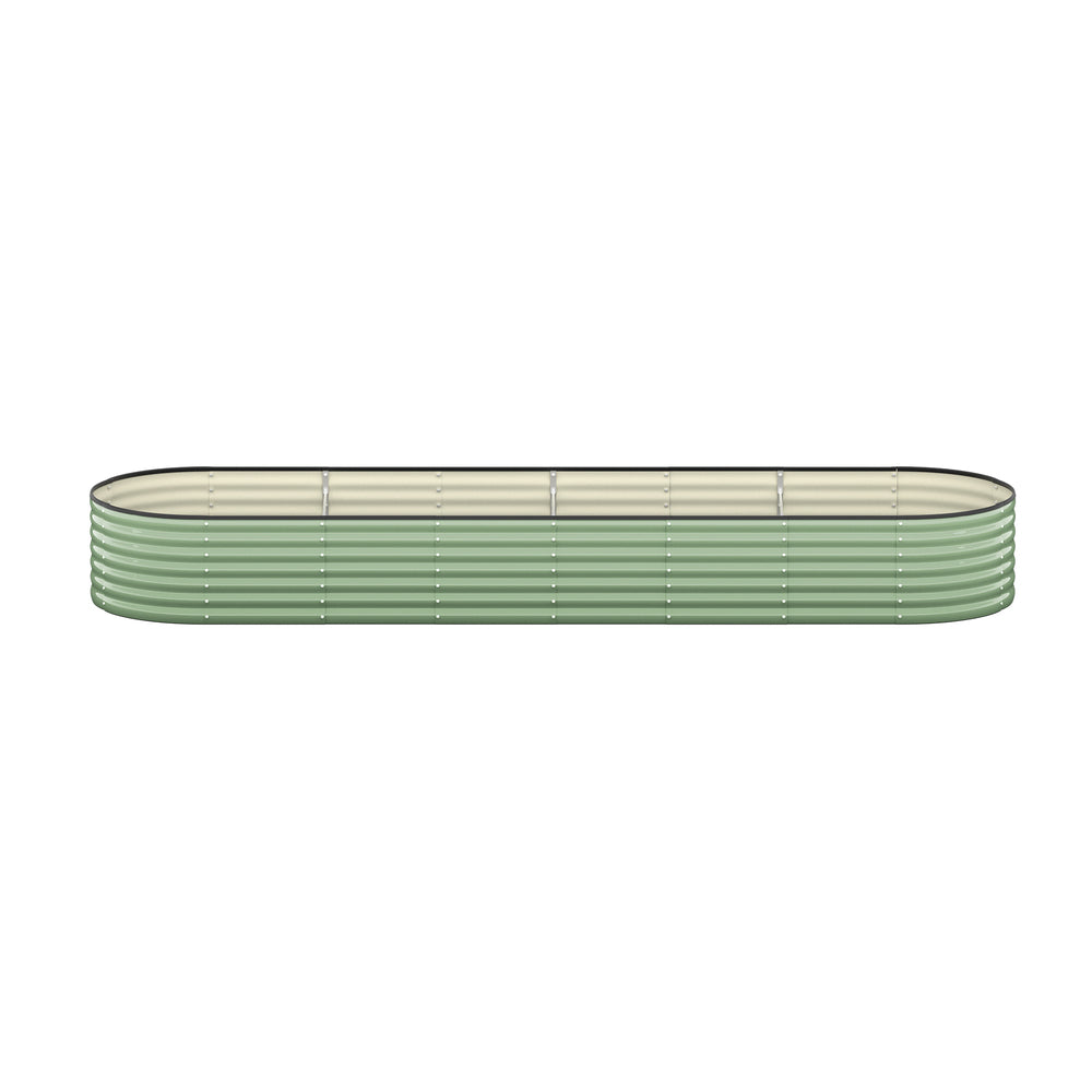 Livsip 2x Garden Bed 320x80x56cm Planter Box Raised Container Galvanised Green-Garden Bed-PEROZ Accessories