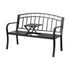 Gardeon Outdoor Garden Bench Seat Loveseat Steel Foldable Table Patio Furniture Black-Furniture > Outdoor > Outdoor Benches-PEROZ Accessories