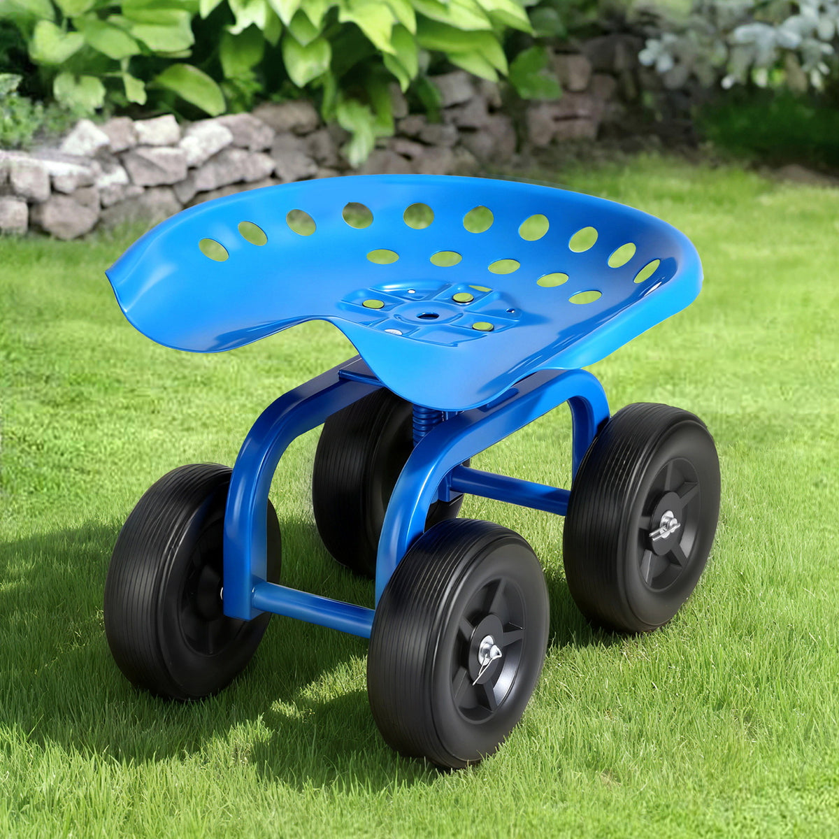 Gardeon Garden Seat 360 Swivel Rolling Adjustable Height Work Scooter Cart Wheels Heavy Duty 150kg-Baby & Kids > Kid&