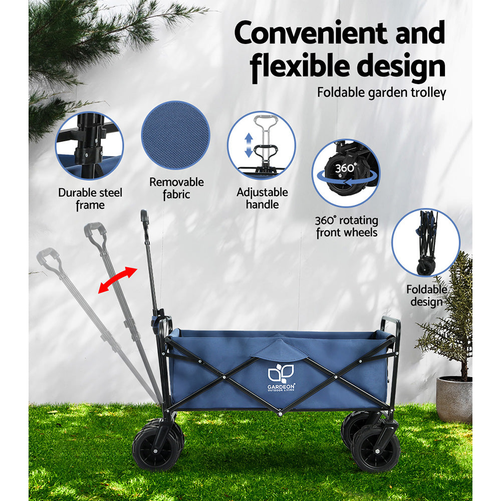 Gardeon Garden Cart Folding 120kg Trolley Camping Wagon Barrow Outdoor Beach-Garden Cart-PEROZ Accessories