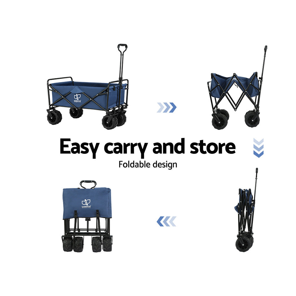 Gardeon Garden Cart Folding 120kg Trolley Camping Wagon Barrow Outdoor Beach-Garden Cart-PEROZ Accessories